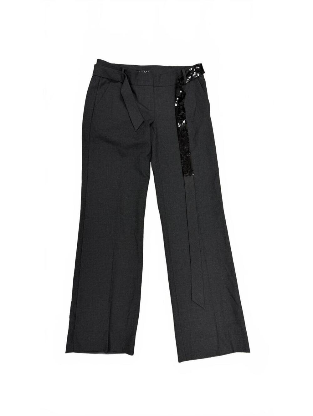 Laundry by Shelli Segal Black Dress Pants Size 0 Sequin Belt Wide Leg